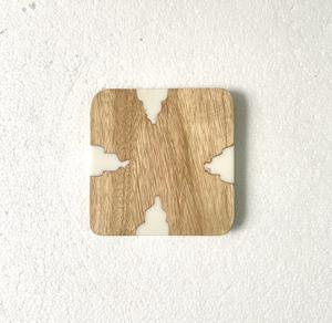 Dessous de verre élégants en bois d'acacia et résine, tapis de table de mariage, matériau écologique, design classique pour boissons, tapis et serviettes - Product Image 3