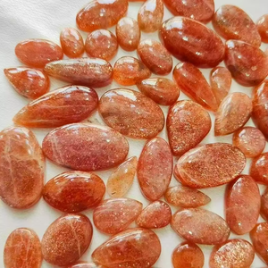 Pierre de soleil orange naturelle, forme mixte, cabochon poli, pierre précieuse en vrac, lot de pierres de soleil en gros pour bijoux ou cadeau pour elle - Product Image 4