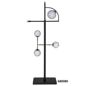Lampadaire en acier inoxydable noir fabriqué à la main avec abat-jour en lin à tambour blanc et ampoule E26 incluse pour la maison, l'hôtel et le bureau - Product Image 6