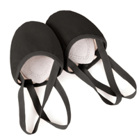 Chaussons de danse souples à demi-semelle pour femmes avec bande élastique, dessus en cuir véritable et doublure en coton, en stock aux États-Unis