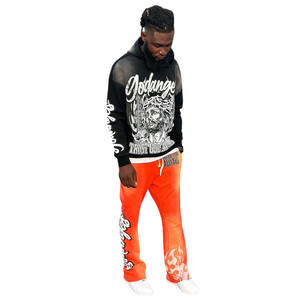 Men's Graphic Streetwear Tracksuit Hoodie & Pants Set Bold Religious Print <b>Oversized</b> Casual Fleece <b>Sweatpants</b> Urban Style - Product Image 4
