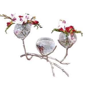 Único hecho a mano moderno de moda de lujo chapado en oro florero de aluminio de metal costero florero de hierro - Product Image 2