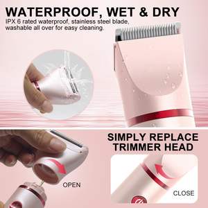 เครื่องกำจัดขนไฟฟ้าสำหรับผู้หญิง/เครื่องโกนหนวด/เครื่องโกนขนแบบสามใบมีด กันน้ำ IPX6 ใช้ได้ทั้งแบบเปียกและแห้ง สำหรับโกนขนทั่วร่างกายและบริเวณจุดซ่อนเร้น - Product Image 6