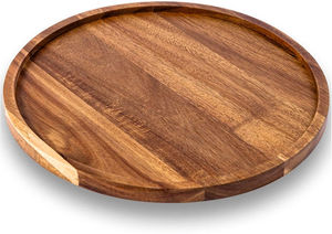 Plateau en bois de manguier avec poignée en acier finition brillante décorative - Product Image 2
