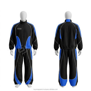 Ensemble de survêtement streetwear pour homme, coupe-vent imprimé délavé à blocs de couleur, séchage rapide, pour sports de plein air - Product Image 2