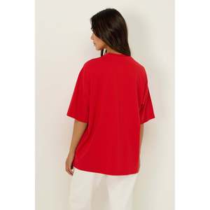 T-shirt ample à col rond et manches longues en viscose/polyester, style décontracté - Product Image 6