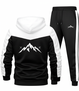 Conjunto deportivo sólido con capucha de dos piezas | Opción de logotipo personalizado | Ropa de invierno de moda 100% algodón - Product Image 2