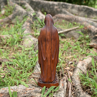 Unsere Liebe Frau von Lourdes Holzskulptur, Elegante Gebetspose Geschnitzte Statue für Katholische Andacht & Ausstellung