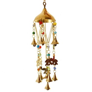 Exclusive Brass <b>Decorative</b> <b>Elephant</b> Shape Hanging With Three Bells Customized Wind Bells for Home <b>Decoration</b> - Product Image 3