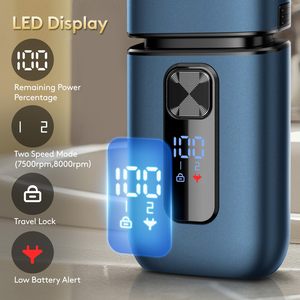 Afeitadora Eléctrica Inalámbrica Recargable USB-C, Resistente al Agua, para Hombre, Azul, con Doble Cuchilla, IPX7 - Product Image 1