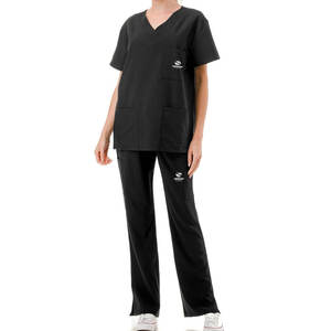 Top y pantalones médicos cruzados con cuello en V para mujer, conjunto de uniformes femeninos al por mayor, suministro de fábrica de enfermeras, conjunto de fregado para correr - Product Image 6