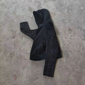 Conjunto Deportivo Personalizado de Estilo Urbano con Pedrería, Lavado Ácido, Pantalones Deportivos y Sudadera con Capucha, Conjunto de Joggers con Cremallera - Product Image 2