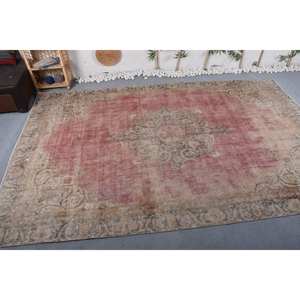 Alfombra Oriental Vintage Rojo Beige Área grande 7,5X12,1 pies Nuevo modelo Rectángulo Patchwork Pasillo Patrones Lana Viscosa Látex - Product Image 3