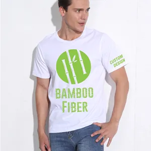 Sustainable Fabric Clothing Bamboo Cotton Plain Blank White Tshirts Manufacturers Custom OEM Tshirt Mens For Printing