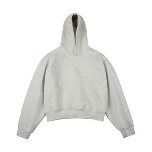 Personalizado de alta calidad OEM fábrica Casual Boxy Oversize Drop Shoulder esencial en blanco algodón poliéster pulóver sudaderas con capucha para hombres - Product Image 6
