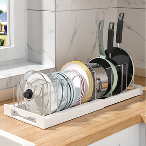 Organisateur de casseroles et poêles réglables sous l'<span class=keywords><strong>armoire</strong></span> avec plateau d'égouttement - Product Image 4