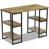 Escritorio Extensible 2023 con Estructura de Hierro y Tablero de Madera, Estilo Océano Azul, para Sala de Estar, Oficina, Computadora, Mesa de Consola