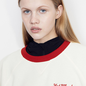 Sudaderas para mujer Premium Logo Crew Neck Sweatshirts 100% algodón en blanco Oversize Womens Sweatshirt - Product Image 6