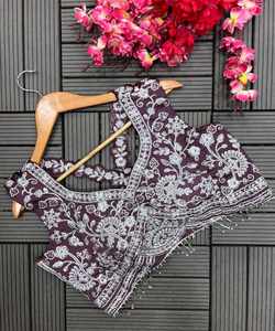 Lehenga Choli à la mode: ensemble Lehenga Choli à col rond tendance pour femmes mariage ensemble Lehenga Choli classique à carreaux - Product Image 5