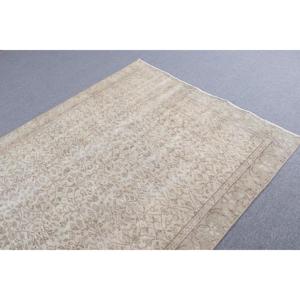 พรมวินเทจขนาดใหญ่ 5.2x8.5 ฟุต พรมตุรกี พรมลายพรางสีเบจ - Product Image 4