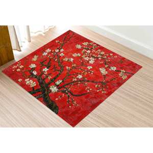 Tapis Peinture Arbre de Van Gogh, Tapis Arbre d'Amandier en Fleur, Tapis Paysage Arbres, Tapis de Reproduction, Tapis Doux Non-tissé - Product Image 1