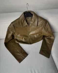 Varsity Leather <b>Jacket</b> Winter XL Sheep Skin Detachable Printed Fabric Plain Dyed Featuring Sheep <b>Fur</b> - Product Image 5