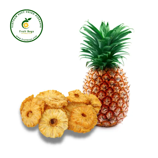 Dried pineapple fruit made in Vietnam This non-GMO product with no added sugar is another top pick on our best dried fruit list