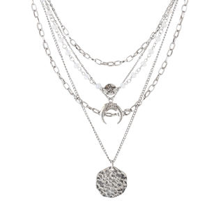 Collar de cuentas de concha de Luna multicapa de estilo bohemio, joyería de moda para mujer, colgantes de plata hechos a mano chapados en oro, venta al por mayor - Product Image 5