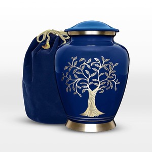 Wholesale Modern Metal Round Tabletop <b>Vase</b> Funeral Urns for Cremation <b>Memorial</b> Use Handmade in India for Adults - Product Image 1