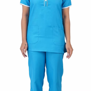 Conjunto de uniforme de enfermería personalizado para mujer, estampado de tela de LICRA suave de color sólido, ajuste cómodo, uniforme de médico de hospital OEM - Product Image 3