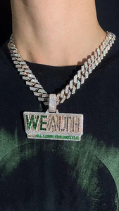Personalizado Unisex Moissanite diamante colgante estilo Hip Hop acero inoxidable totalmente helado placa colgante regalo joyería de moda - Product Image 5