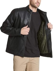 Chaqueta de cuero de vaquero con bolsillos delanteros de cuero de vaca genuino Chaqueta de forro interior con cierre de cremallera para hombres - Product Image 1