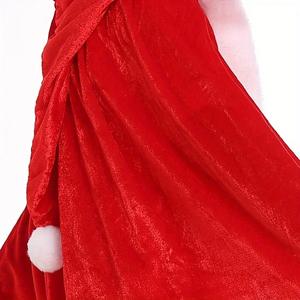 เสื้อคลุมคริสต์มาสสีแดง1ชิ้นเสื้อคลุมสั้นสีแดงแปลกใหม่เสื้อคลุมยาวมีฮู้ดชุดกำมะหยี่สำหรับคอสเพลย์เสื้อคลุมการแสดงบนเวที - Product Image 4
