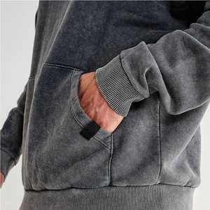 Chándal de algodón 100% de alta calidad para hombre, nuevo diseño, forro polar transpirable, logotipo personalizado, de talla grande, conjuntos con capucha de patrón sólido de invierno - Product Image 2