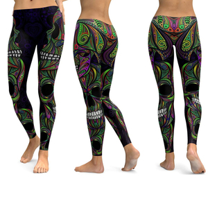 Logo côtelé par sublimation personnalisée collants vêtements de sport imprimés pour femmes pantalons leggings de yoga et de gymnastique - Product Image 6