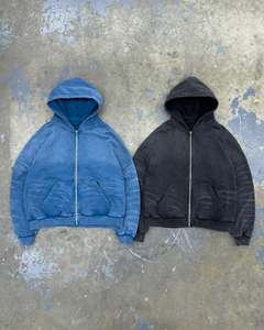 Premium Quality Trendiness Custom Oversized <b>Mens</b> Zip up Hoodie Dtg Streetwear Sun Faded Zip up Hoodie Double Zip Hoodie for <b>Men</b> - Product Image 1