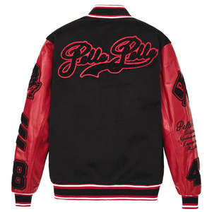 OEM Custom Leather Sleeves & High Quality Wool Body Bomber Baseball Vintage Letterman Varsity <b>Jacket</b> Men & Women - Product Image 2