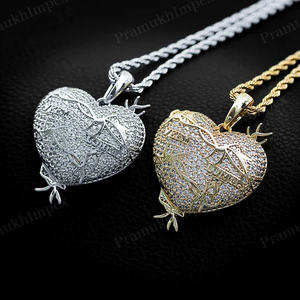 Latest Designer Custom Heart Shape Moissanite Pendant <b>for</b> <b>Men</b> High Quality 925 Sterling <b>Silver</b> Claw Setting Wholesale Parties - Product Image 3