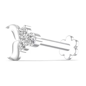 Meilleure qualité 18k or jaune certifié laboratoire cultivé diamant soleil brillant nez broche Fine Piercing bijoux nez goujon pour les mariages - Product Image 4