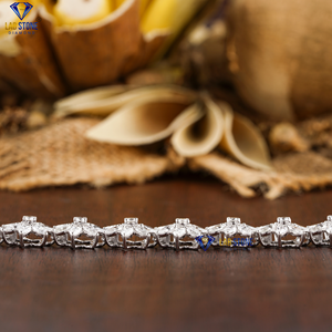 Pulsera única de diamante de corte brillante redondo y pera de 9.912 CT, oro blanco de 18 quilates, joyería de diamantes Cvd/HPHT - Product Image 3