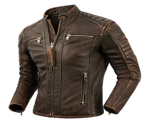 Nueva chaqueta de cuero para hombre con cuello levantado y cremallera a la moda - Product Image 5
