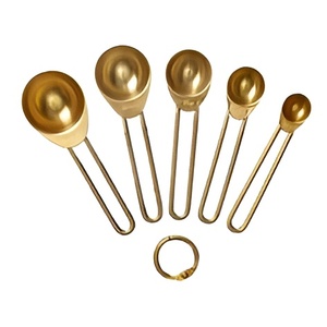 New Hot Selling Wholesale Brass <b>Measuring</b> <b>Spoons</b> with Beautiful Handle for Restaurants & Cafes Low Prices 2024 - Product Image 3