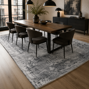 Netline Home Dawn Patina Silver Grey Vintage Washable <b>Rug</b> - Product Image 4