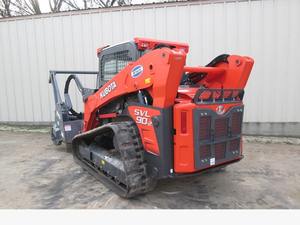 Chargeur frontal Kubota SVL90-2 d'occasion, mini-chargeur, chargeur de bois avec pompe de 4 tonnes, chargeur à chenilles et broyeur. - Product Image 3