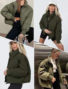 Chaqueta acolchada de alta calidad para mujer, ropa de abrigo ligera con cuello levantado, abrigos con cremallera completa y bolsillos - Product Image 6