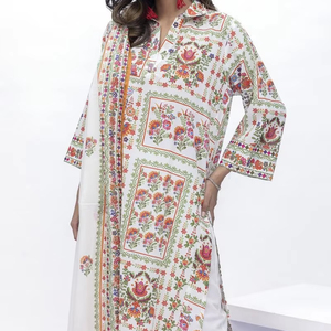 2025 vestido de algodón de césped bordado completo de alta calidad para mujer MOQ bajo venta al por mayor hecho en fábrica Shalwar Kameez conjunto indio pakistaní - Product Image 1