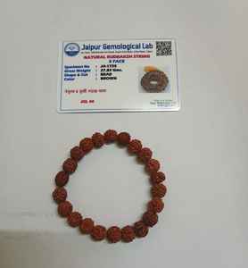 Pulsera certificada 5 Mukhi Rudraksha, cuentas nepalíes originales, positividad, alivio del estrés, protección Aura, Unisex, ajustable, energizado - Product Image 6