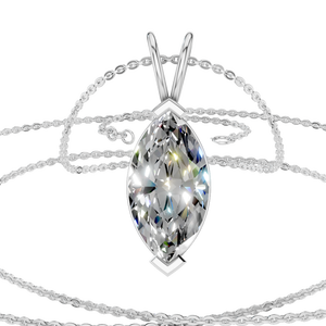 14K Solid Gold Marquise Cut Moissanite Solitaire Pendant Necklace Luxury Minimal Design Unisex Gift Wholesale - Product Image 1
