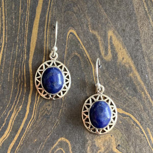 Boucles d'oreilles pendantes en lapis-lazuli à la mode, 5,7 grammes - Product Image 1