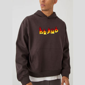 Sweat-shirts polaires d'hiver pour hommes, 100% coton, de haute qualité, personnalisables avec logo imprimé en relief, brodé et délavé, coupe oversize, vente en gros OEM - Product Image 1